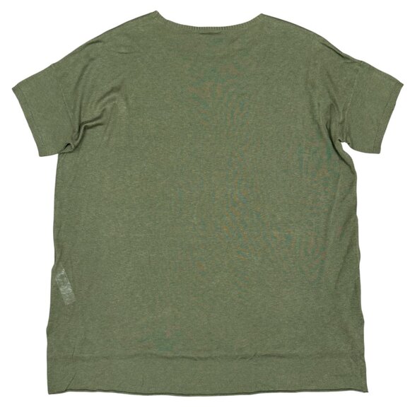 EILEEN FISHER Women's EUC Silk/Linen Knit Tunic Shirt Olive | Size PL - Picture 3 of 7